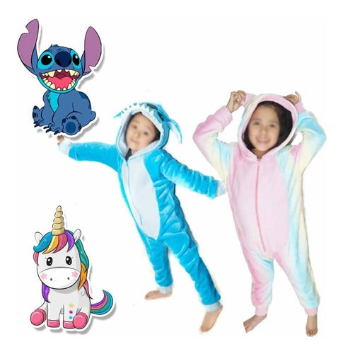 Pijama Mameluco Disfraz Niño Niña Kigurumi Stitch Unicornio –