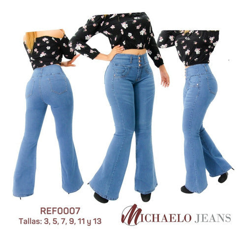 Jeans Acampanados Trend Levanta Pompi Michaelo Jeans Ref0007