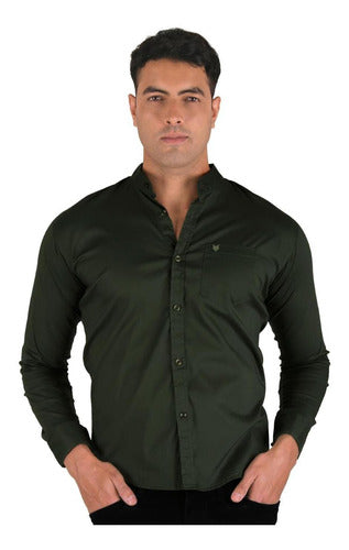 Camisa Casual Hombre Stfashion Verde 50504009 Algodón
