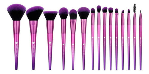 Set De 15 Brochas De Maquillaje Ducare R1503 Púrpura Clásica