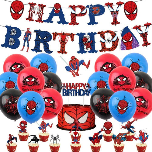 Kit Fiesta Spiderman Globos De Cumpleaños Decoración –
