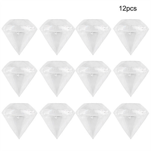 12 Piezas De Plástico Transparente Con Forma De Diamante.