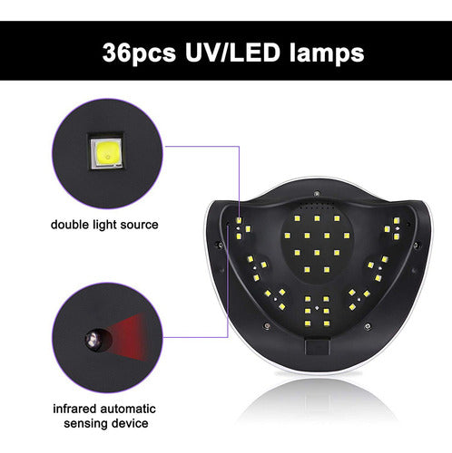 120w Uv Led Lámpara De Uñas De Mano Inteligente Sensor Secad