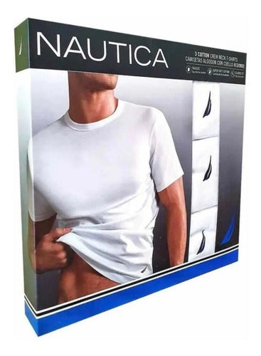 Camiseta 100% Algodón Náutica Original Cuello Redondo 3 Pack