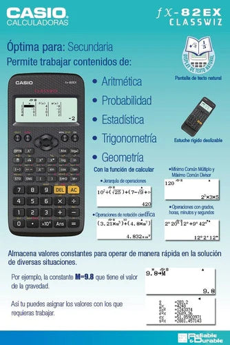 Calculadora Científica Casio Fx-82ex Classwiz 274 Funciones
