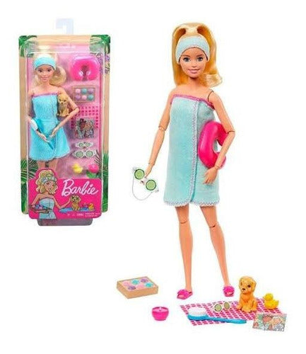 Barbie Día De Spa - Rubia - Mascota Y Accesorios