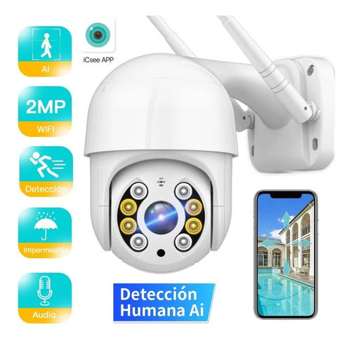 Cámara De Seguridad Wifi Ip Detección Humana Ai Exterior