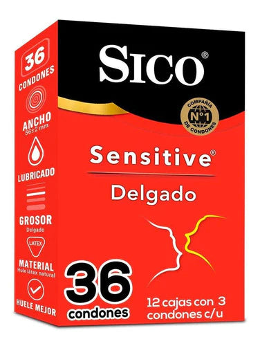 Condones Sico Sensitive Caja 36 Piezas