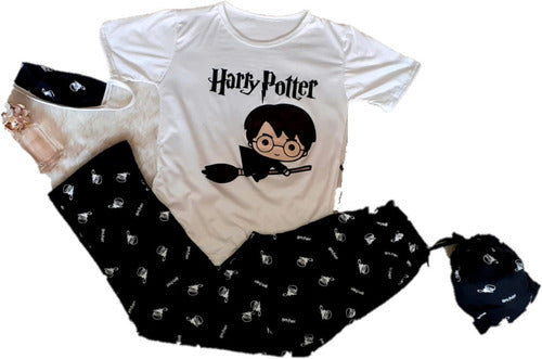 Pijama Para Dama De Harry Potter Pantalón, Blusa Y Cubreboca