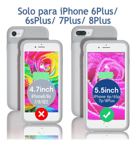 Carcasa Con Carga De Batería Para iPhone 8p/7p/6sp/6p Blanco