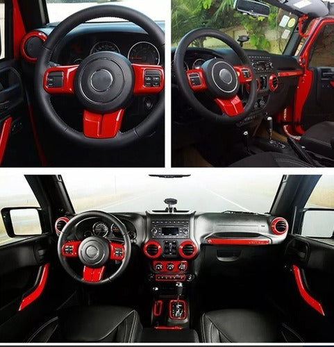 Molduras Interiores Rojo Jeep 2011/2018 Decorativo Accesorio
