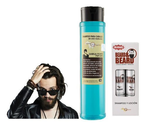 Shampoo Forte Hombre La Yeguada + Loción Crecimiento Barba