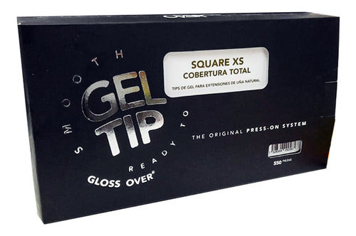 Tips Gel Suave Caja 550pzs Cuadrada Xtra Small Gloss Over
