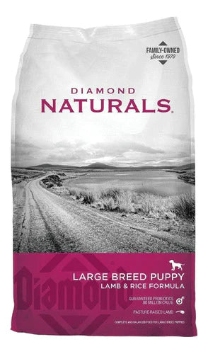 Alimento Diamond Naturals Para Perro Cachorro De Raza  Grande Sabor Cordero Y Arroz En Bolsa De 18.14kg
