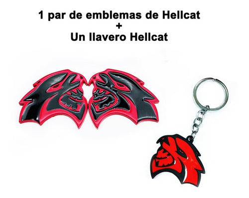 3 Piezas Del Emblema De Dodge Hellcat Con Llavero