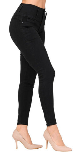 Jeans Furor Mujer 20101771 Negro Mezclilla Stretch