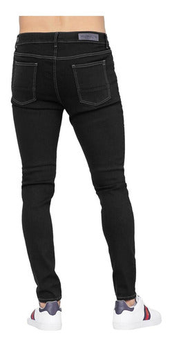 Jeans Básico Hombre Furor Negro 62105608 Mezclilla Stretch