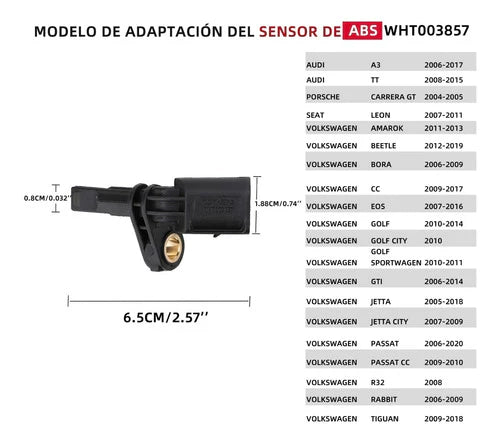 Sensor Abs Delantero Izquierdo Wht003857 Compatible Con Vw