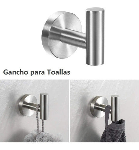 Conjunto De Toallero Y Porta Papel Gancho Para Baño, 5 Pzas