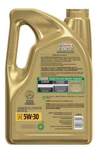Aceite Castrol Edge 5w30 Extended Sintetico 4.73lt