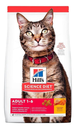 Alimento Hill's Science Diet Adult Para Gato Adulto Sabor Pollo En Bolsa De 16lb