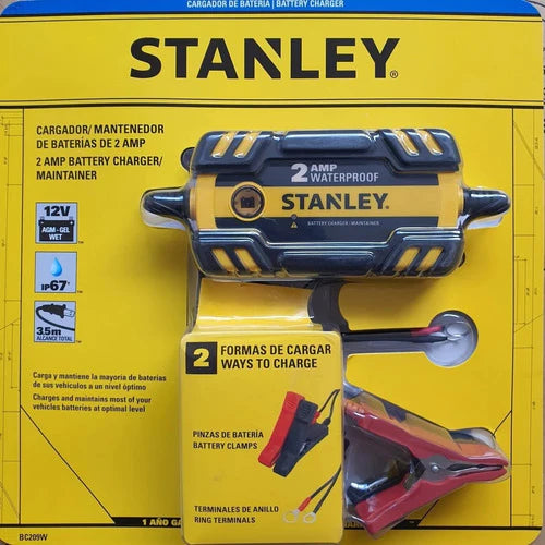 Cargador Y Mantenedor De Baterias Impermeables Stanley 2 Amp