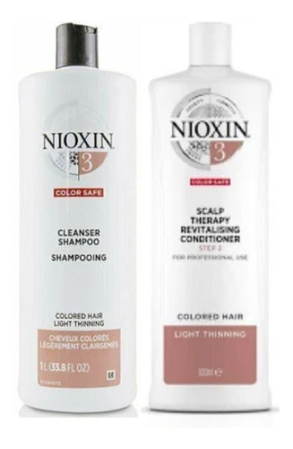 Nioxin Sist 3 Duo Shampoo Y Acondicionador 1 Litro C/u
