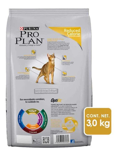 Comida Para Gato Pro Plan Bajo En Calorias Pollo Arroz 3kg