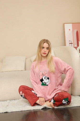 Pijama Invernal Afelpada Caliente De Dama Pantalon Y Sweter