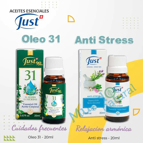 Aceite Anti Stress 20ml Y Aceite Oleo 31 De 20ml Swiss Just