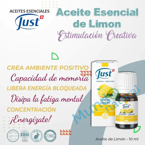 Aceite Esencial Limón 10ml Estimulación Swiss Just Original
