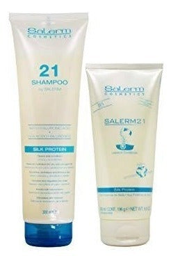 Salerm 21 ® Kit Reparador Shampoo 300ml + Acondicionador Mascarilla 200ml Proteina Seda B5 Hidratante Con Envio Gratis