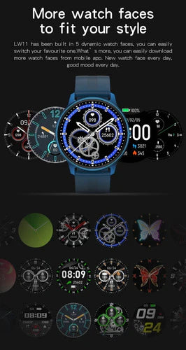 Reloj Smartwatch Ultradelgado Pantalla Redonda Ip68  Lw11