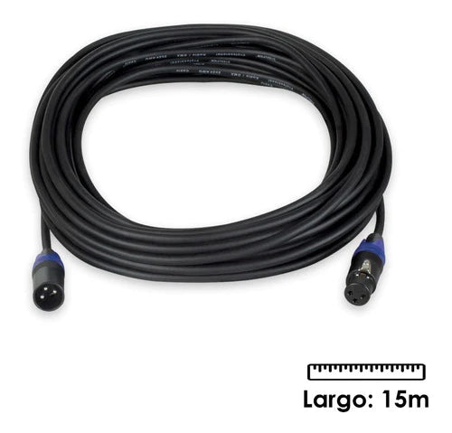 Cable Xlr 15m Balanceado Profesional Macho - Hembra Steelpro