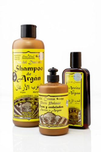 Kit Crecimiento Cuidado Cabello Shampoo Crema Aceite Argan