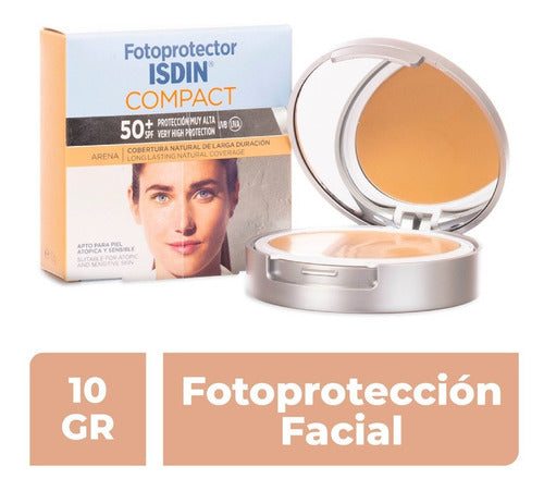 Isdin Fotoprotector Facial Compact Arena Spf 50+, 10g