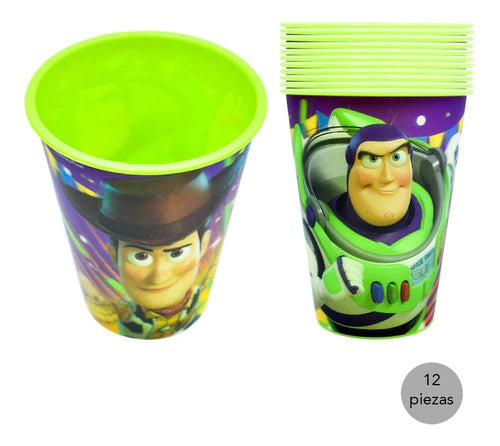 12 Vaso 3d Plástico Reusable Toy Story Disney Fiesta Mayoreo