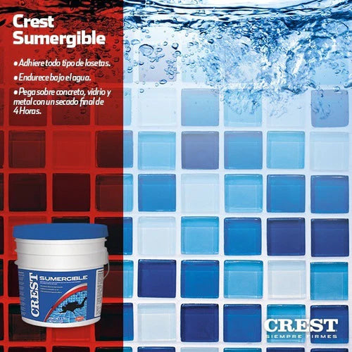 Sumergible Crest Adhesivo Epóxico Azul Cancún 3.78l