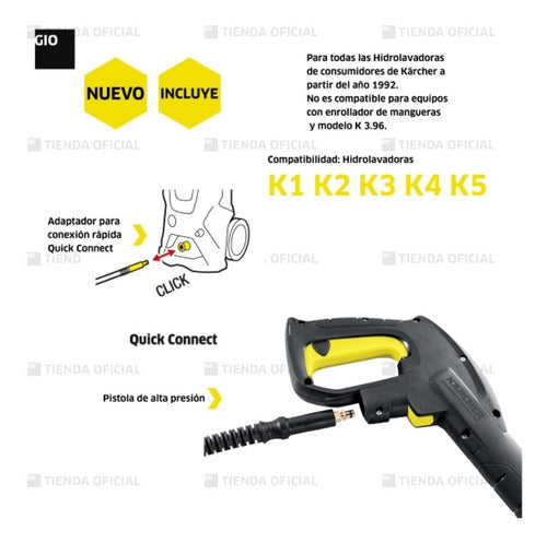 Karcher Kit Quick Connect Pistola Y Manguera Original 4m