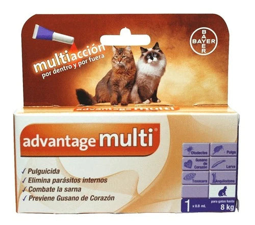 Bayer Advantage Multi Gato Desaparacitante Pulgicida 4-8kg *