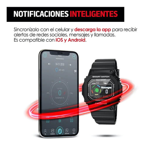 Smartwatch Sport Ritmo Cardiaco Ios Android Mod W70 Redlemon