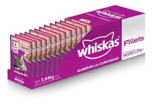 Whiskas, Alimento Gato, Filetes De Salmón, 24ud 85g C/u