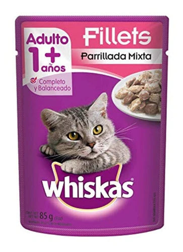 32 Sobres  Whiskas De 85grs Sabor Parrillada Mixta Para Gato