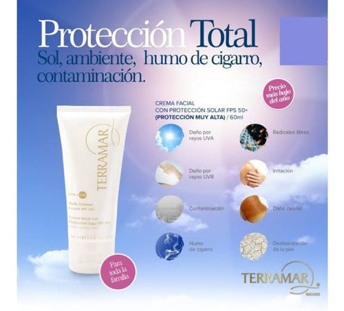 Crema Facial Con Protector Solar Fps50 Terramar Envio Gratis