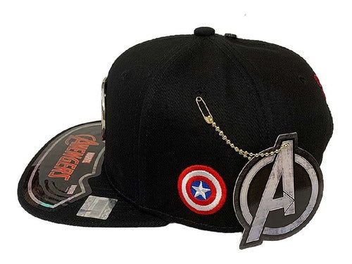 Gorra Capitán América Con Placa Metálica Plateada Ca21062102