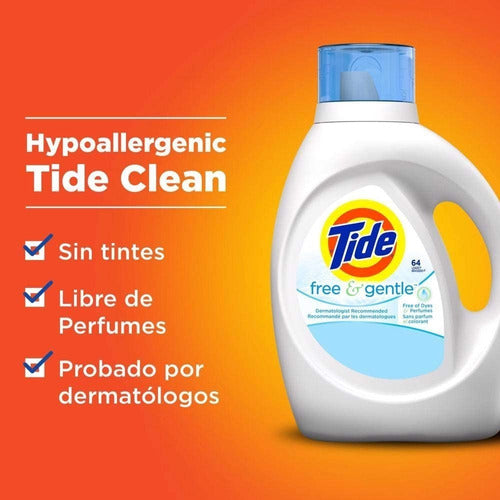 Tide Free & Gentle Detergente Líquido Para Ropa 1.36 Lt