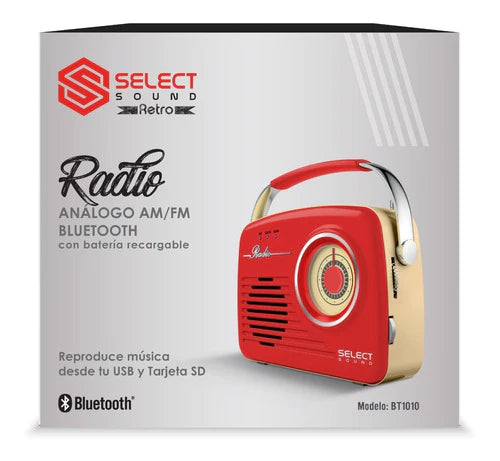 Paq. Radios Vintage Select Sound Análogo Bluetooth Am/fm