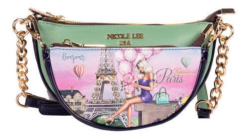 Bolsa Cruzada Nicole Lee Con Bolsa Extraíble Estampada Ss22