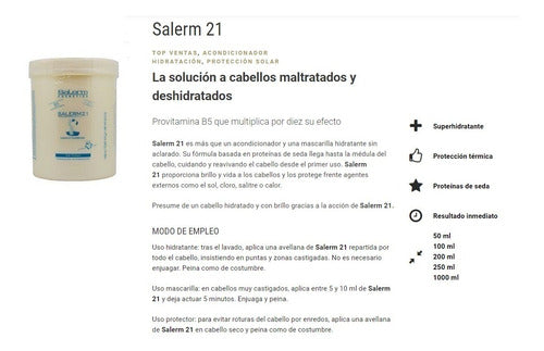 Salerm 21 Tratamiento 1kg + Tapa Dosificadora Original