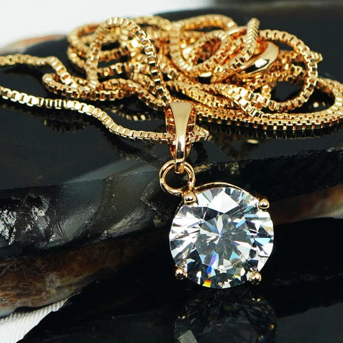 Collar Cadena Dije Eslabón Veneciana Diamante Oro 18k Regalo